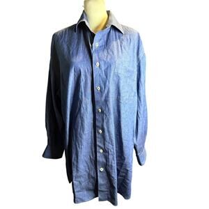 Peter Millar Chambray Shirt Dress, Blue, Women's Size Large